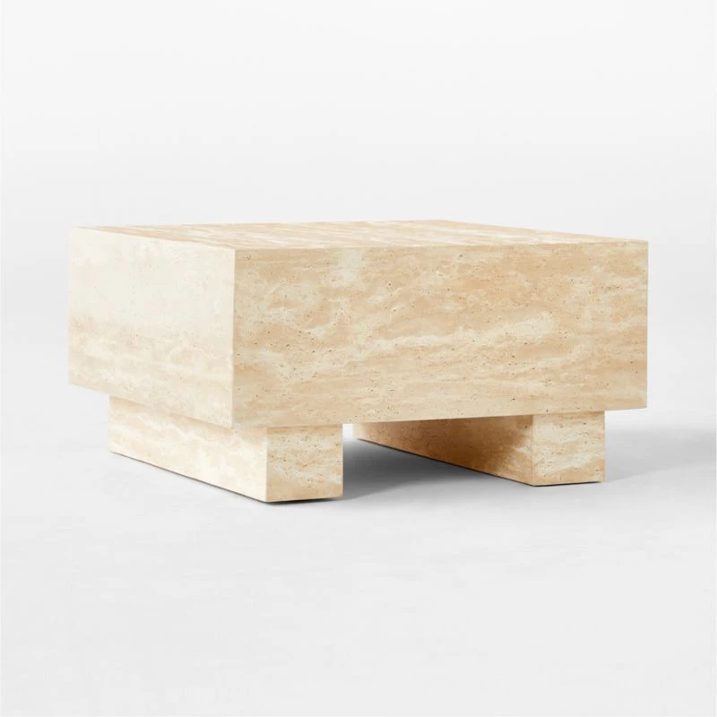 Enyo Square Travertine Side Table - Image 3