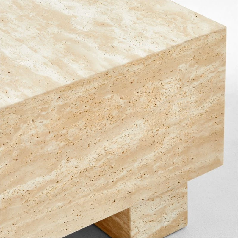 Enyo Square Travertine Side Table - Image 5