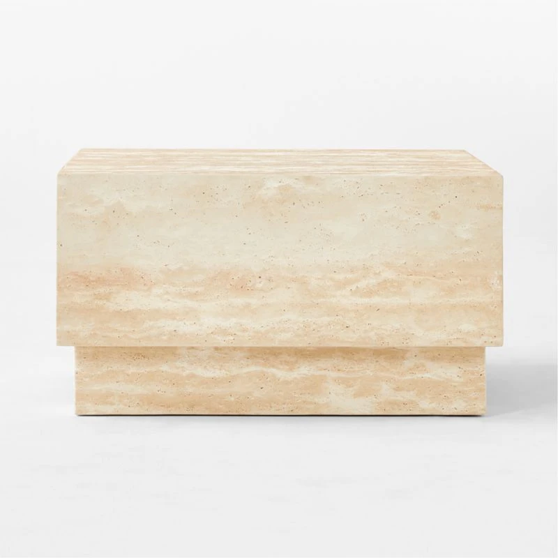 Enyo Square Travertine Side Table - Image 4