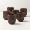Ezra Dark Brown Tealight Candle Holders Set Of 6