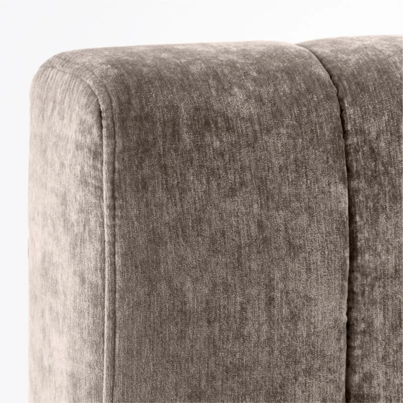Forte Channeled Grey Velvet Queen Bed - Image 5