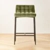 Gabe Pesto Tufted Low-Back Counter Stool Set Of 2