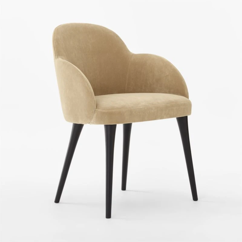 Giulia Camel Velvet Dining Armchair - Image 3