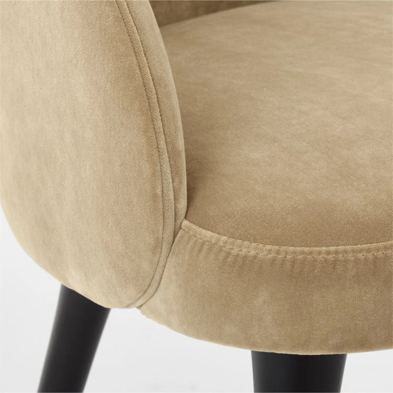 Giulia Camel Velvet Dining Armchair - Image 6
