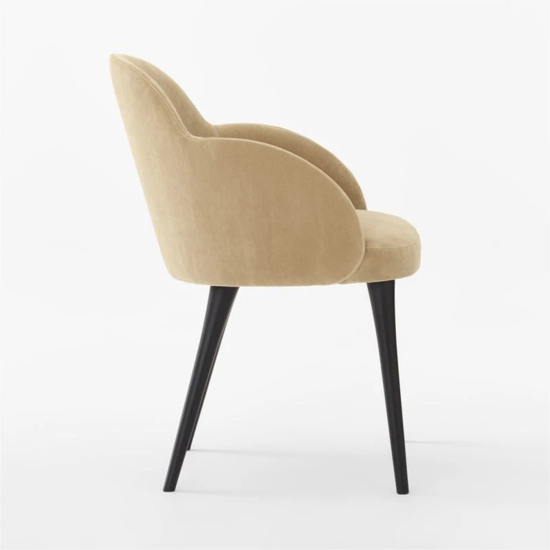 Giulia Camel Velvet Dining Armchair - Image 4