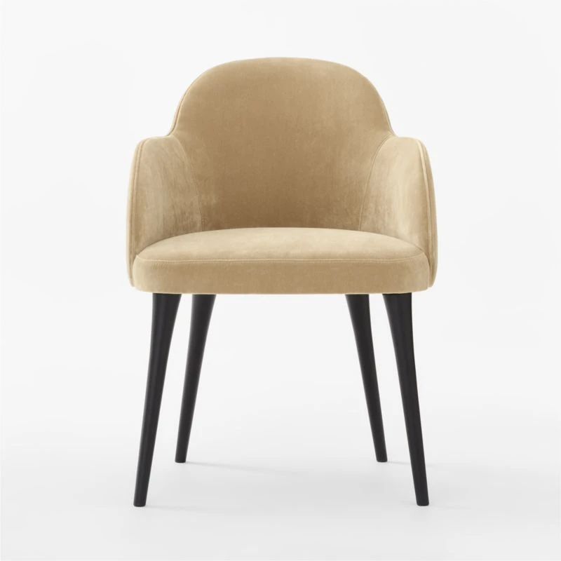 Giulia Camel Velvet Dining Armchair - Image 2