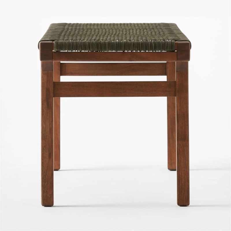 Large Green Leather Bench - Image 5