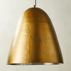 Hammered Brass Dome Pendant Light