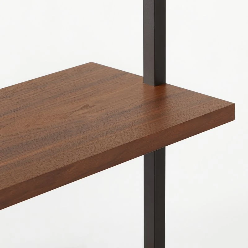 Helix Walnut Wood Wall Mount Bookshelf 70'' - Image 6