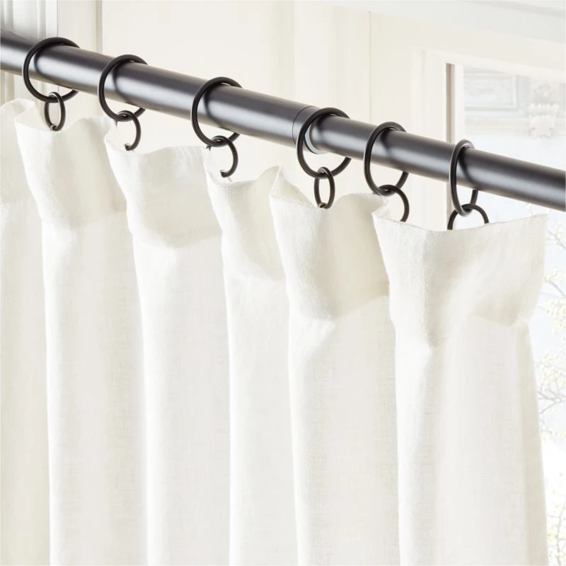 Heavyweight White Linen Window Curtain Panel 48''x84'' - Image 2