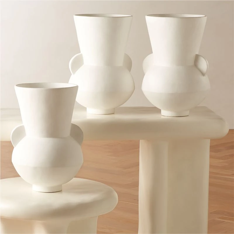 Hydra White Terracotta Vase - Image 4