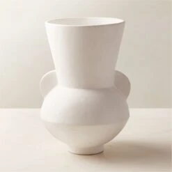 Hydra White Terracotta Vase