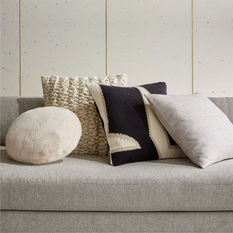 Harlee Round Ivory White Throw Pillow 16" - Image 5