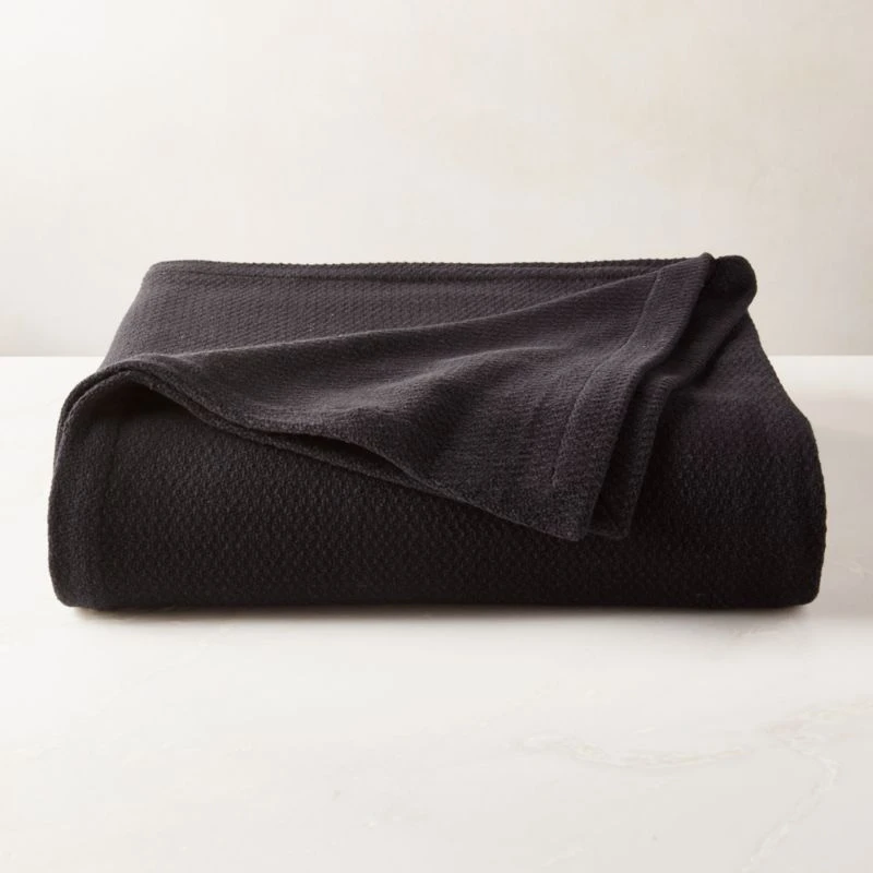 Jasper Organic Cotton Full/Queen Blanket Black
