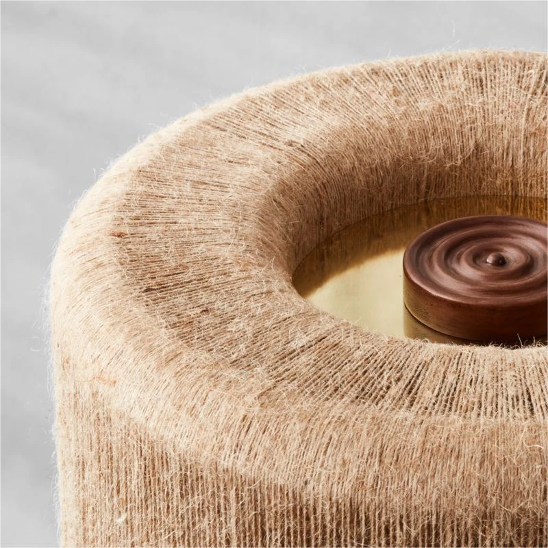 Ramble Tall Dark Brown Ceramic Table Lamp With Jute Shade - Image 3