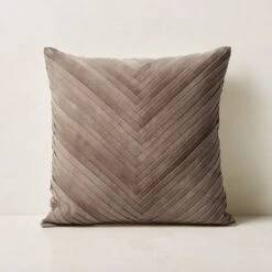 Kerro Woven Suede Throw Pillow With Down-Alternative Insert 18''