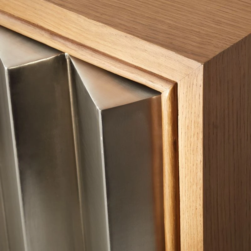 Kibo Steel And Oak Wood Media Console 42.5'' - Image 9