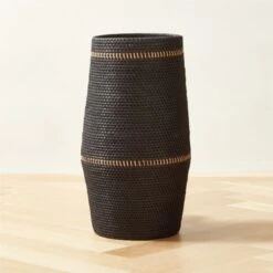 Korin Black Rattan Decorative Basket Small