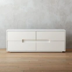 Latitude 4-Drawer High-Gloss White Lacquered Dresser