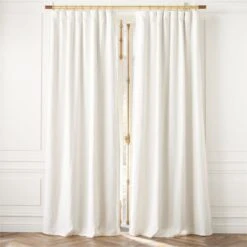 Warm White Linen Blackout Window Curtain Panel 48"x84''