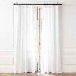 EUROPEAN FLAXâ„¢-Certified Linen White Window Curtain Panel 48''x84''