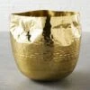 Liquid Hammered Brass Storage Basket Large
