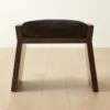 Liscio Black Burl Wood And Shearling Stool