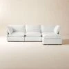 Lumin 4-Piece Modular Snow White Performance Fabric Sectional Sofa