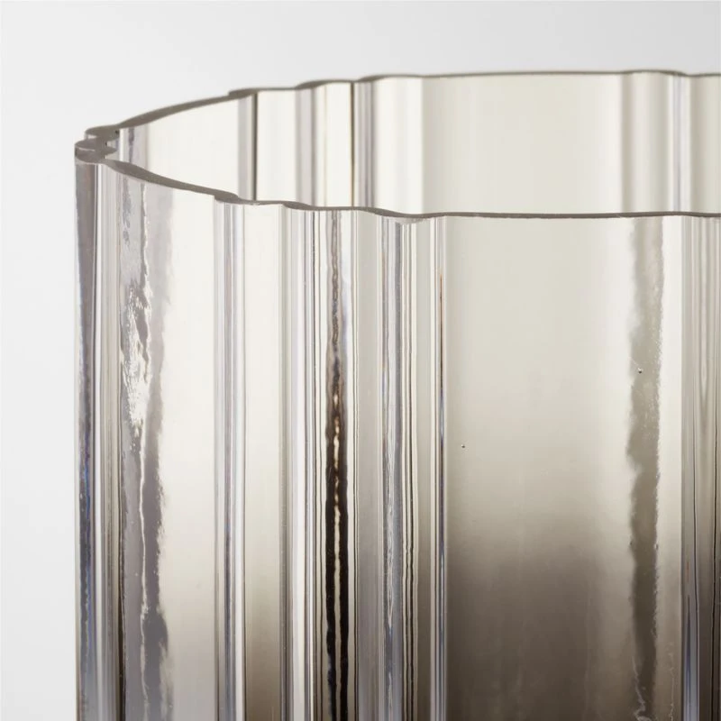 Lustro Smoked Glass Hurricane Candle Holder Small - Image 4