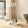 Maddox Polished Stainless Steel And Acrylic Fireplace Tools Set Of 3