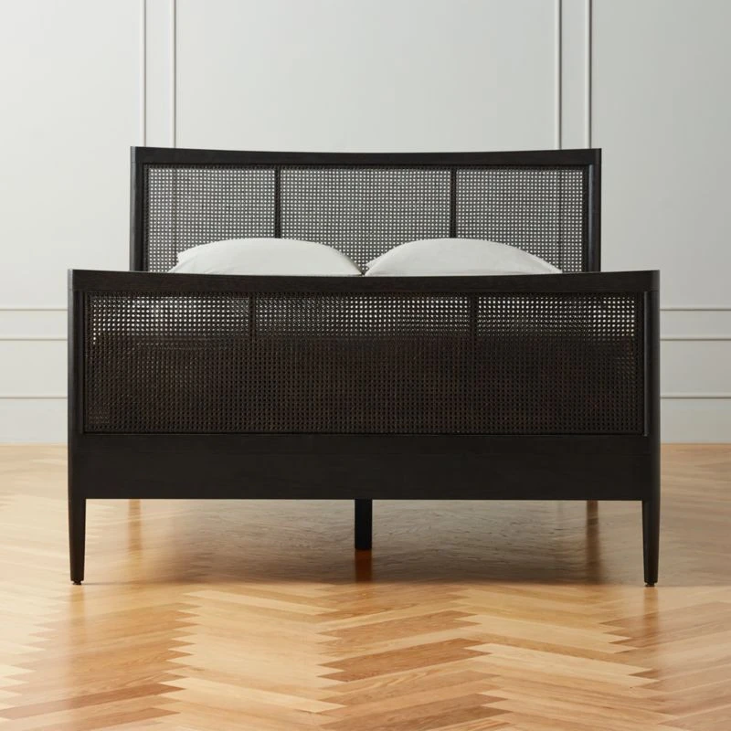 Maeve Black Cane Queen Bed