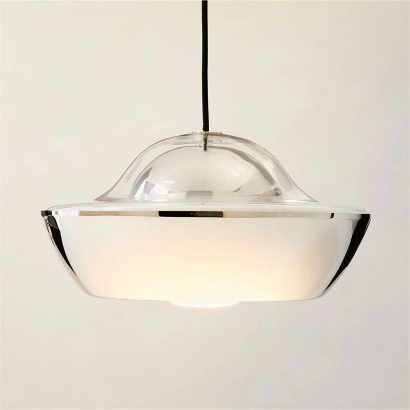 Materia Polished Nickel Dome Pendant Light - Image 2