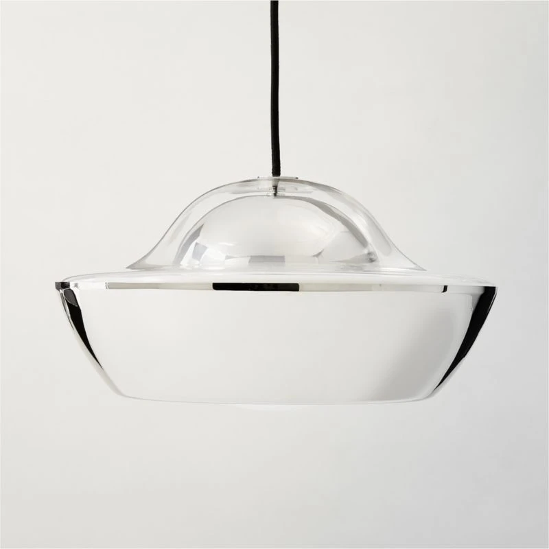 Materia Polished Nickel Dome Pendant Light
