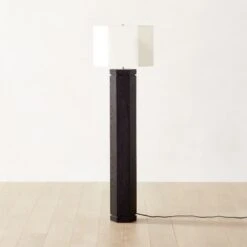 Maya Black Ebonized Oak Wood Floor Lamp