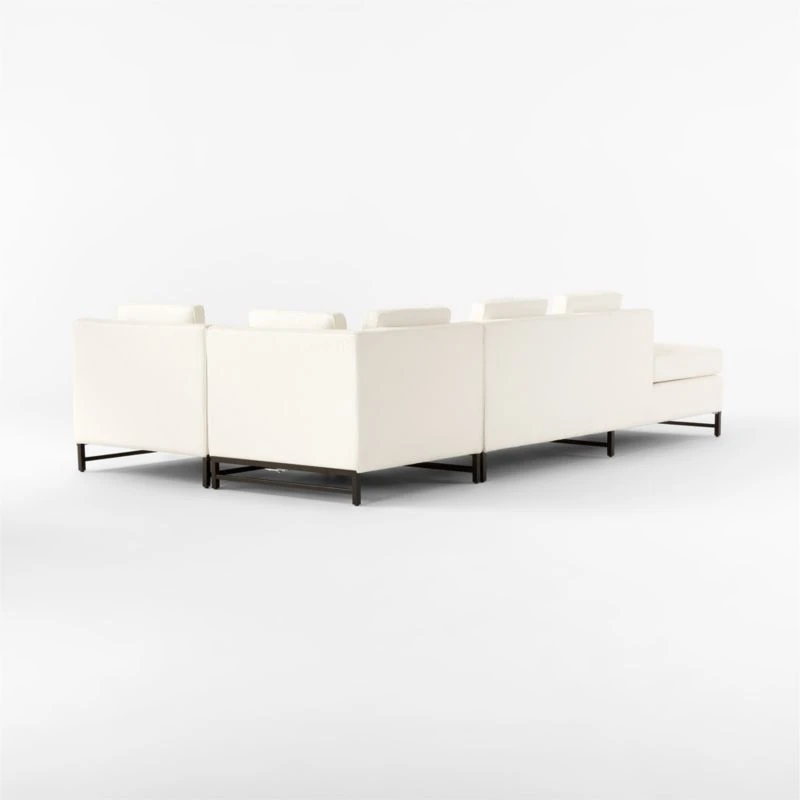 Metric 3-Piece L-Shaped White Boucle Sectional Sofa With Left Half-Back - Image 6