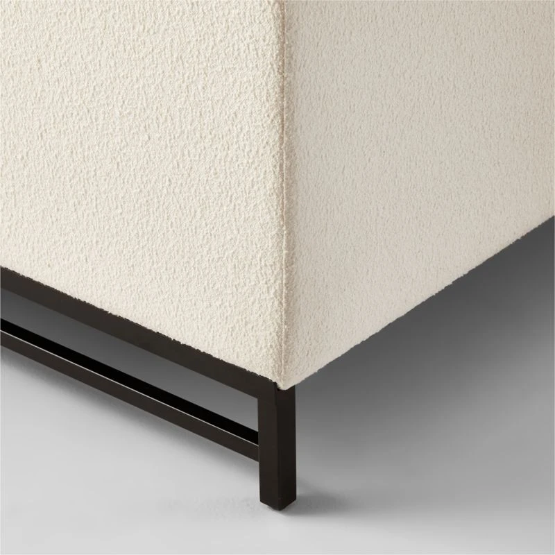 Metric 3-Piece L-Shaped White Boucle Sectional Sofa With Left Half-Back - Image 7