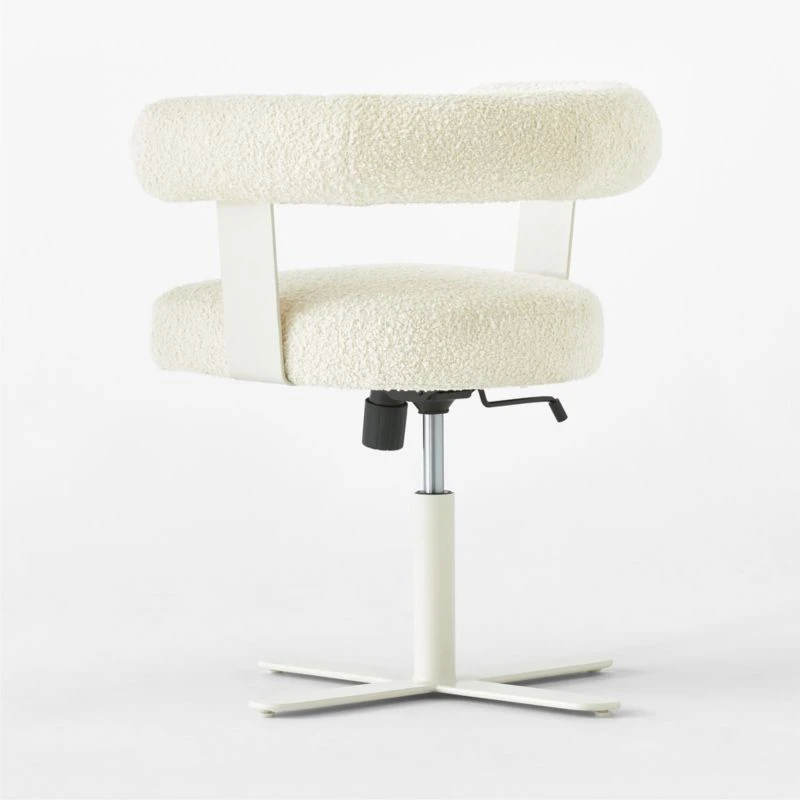 Mezza Ivory Boucle Office Chair - Image 5