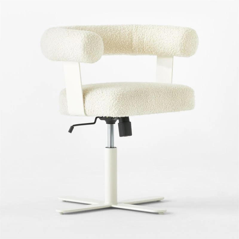 Mezza Ivory Boucle Office Chair - Image 3