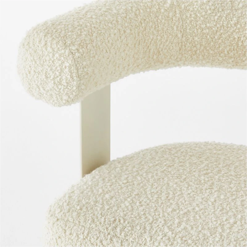 Mezza Ivory Boucle Office Chair - Image 6
