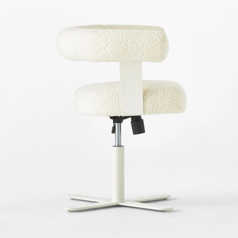 Mezza Ivory Boucle Office Chair - Image 4