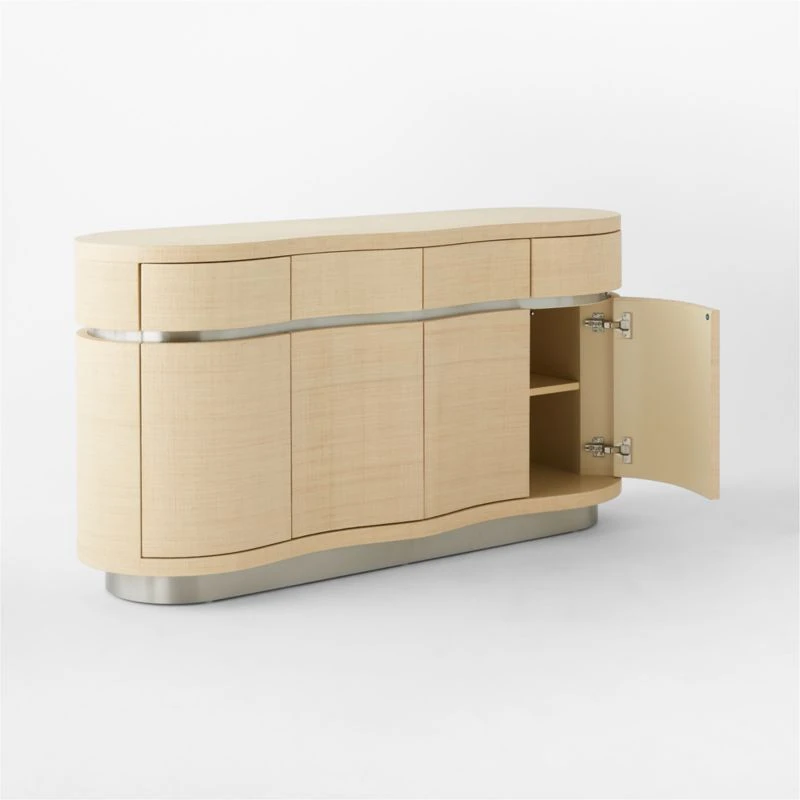 Milbrae Curved Grasscloth Credenza - Image 5