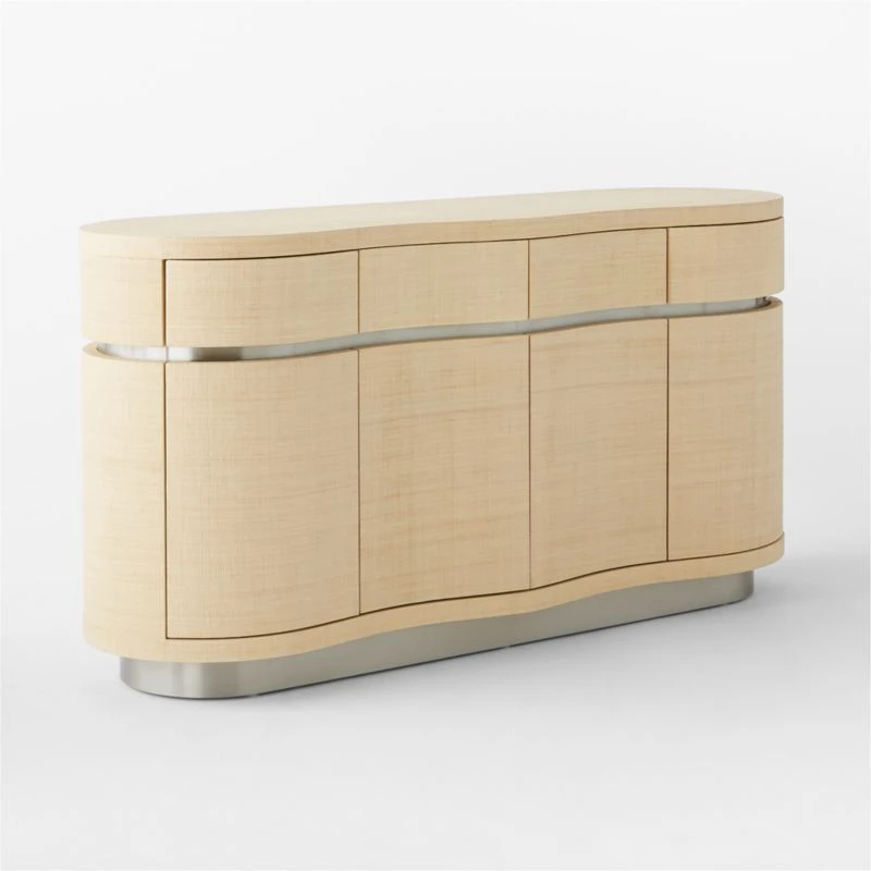 Milbrae Curved Grasscloth Credenza - Image 4