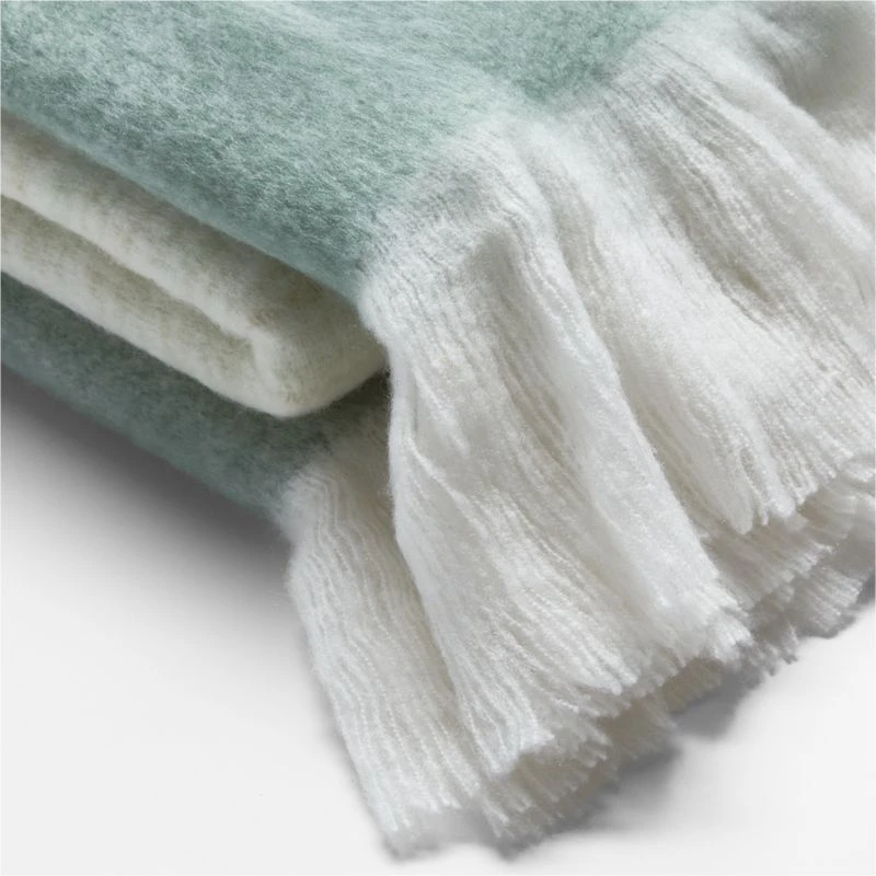 Mira Ombre Green Throw Blanket - Image 3