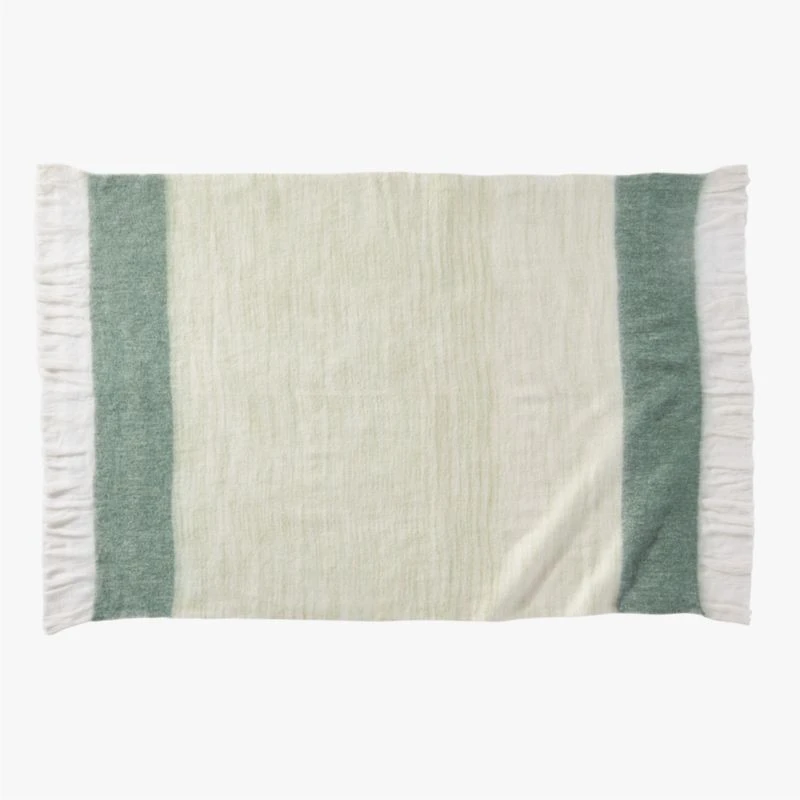 Mira Ombre Green Throw Blanket - Image 2