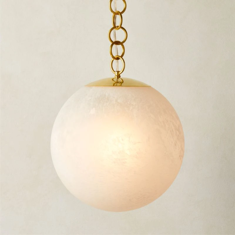 Moon Globe Pendant Light With Brass Chain 14" - Image 2