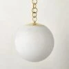 Moon Globe Pendant Light With Brass Chain 14"