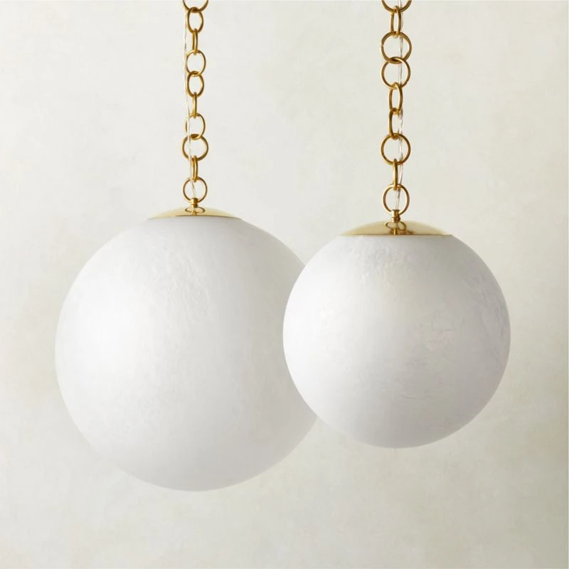 Moon Globe Pendant Light With Brass Chain 14" - Image 5