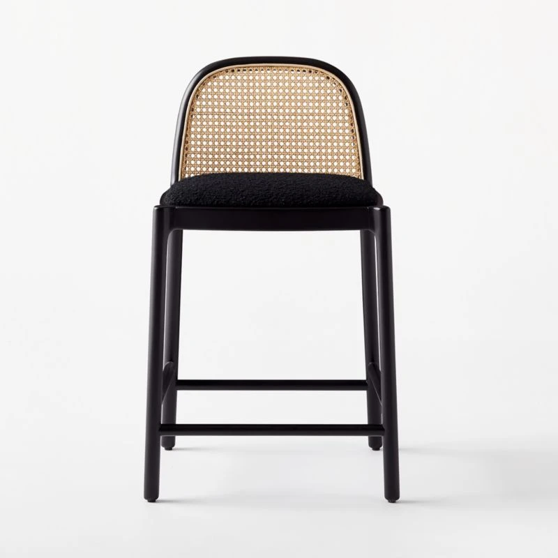 Nadia Black Cane Counter Stool Set Of 2 - Image 3