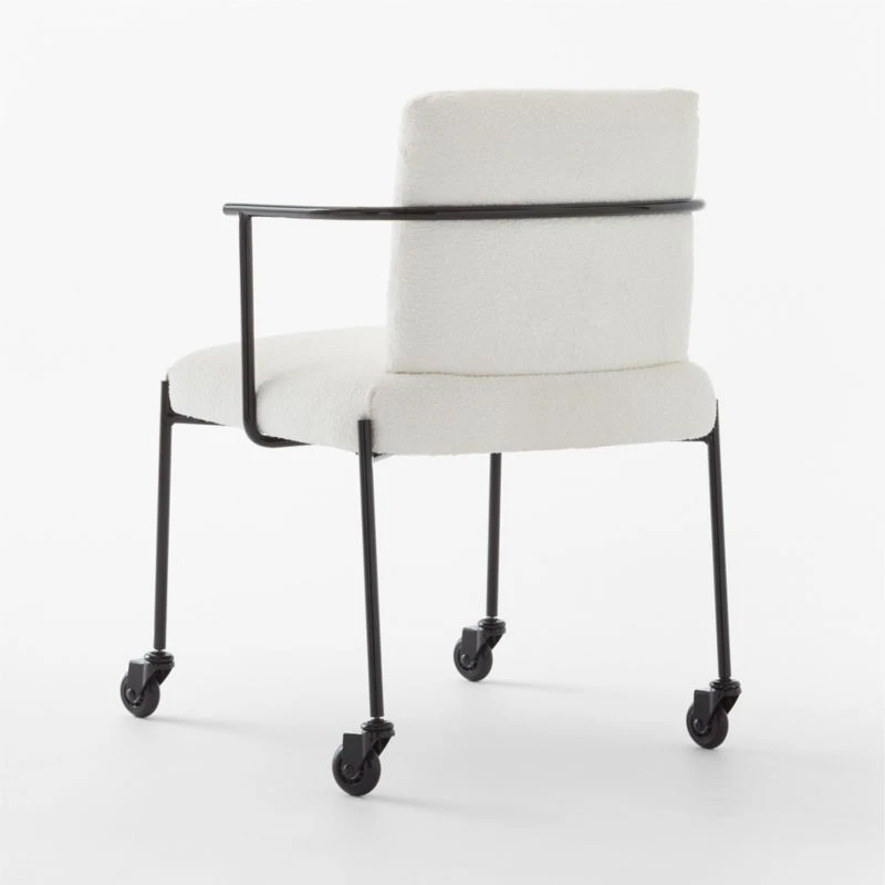 Neli White Boucle Office Chair - Image 5