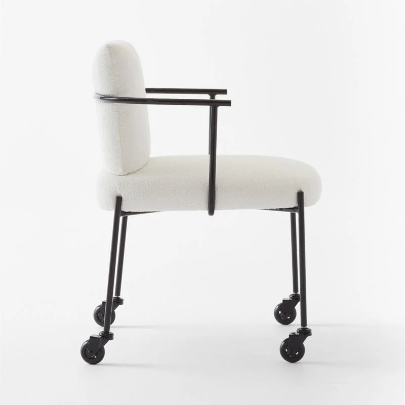 Neli White Boucle Office Chair - Image 4
